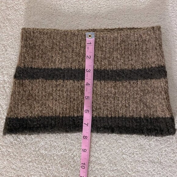 5/$25 Hand Knit Brown Black Neck Warmer - Picture 3 of 8